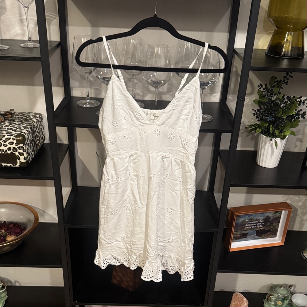 Jessica Simpson White Embroidered Dress